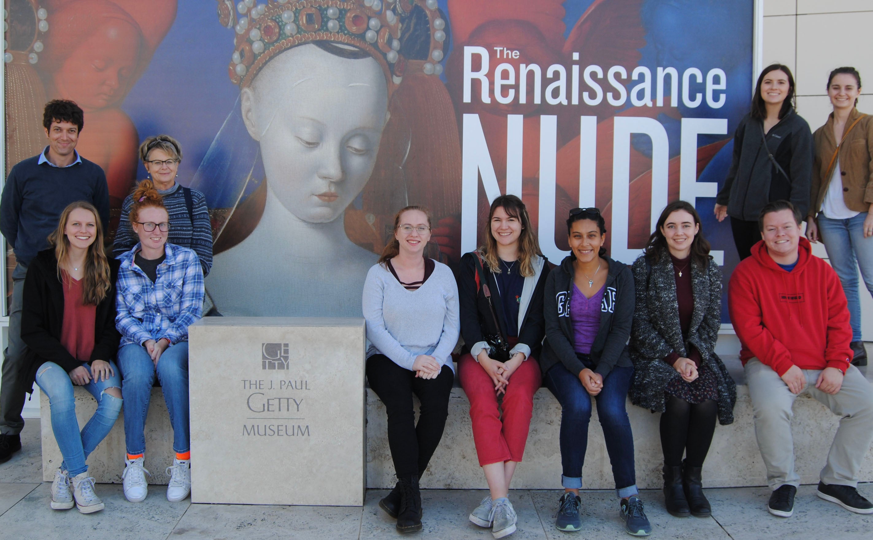 ART 371 students outside Getty exhibit