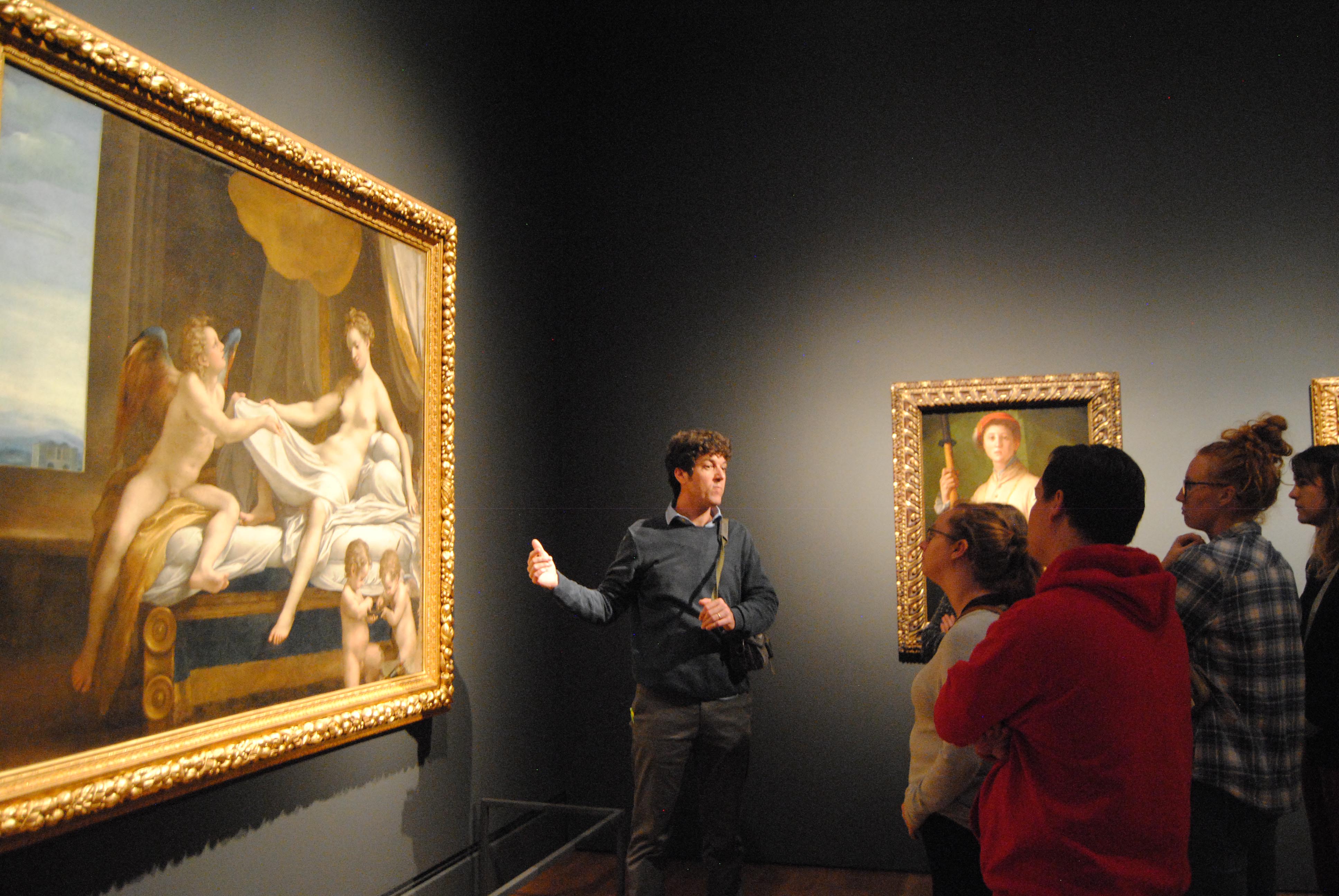 ART 371 students viewing Getty exhibit