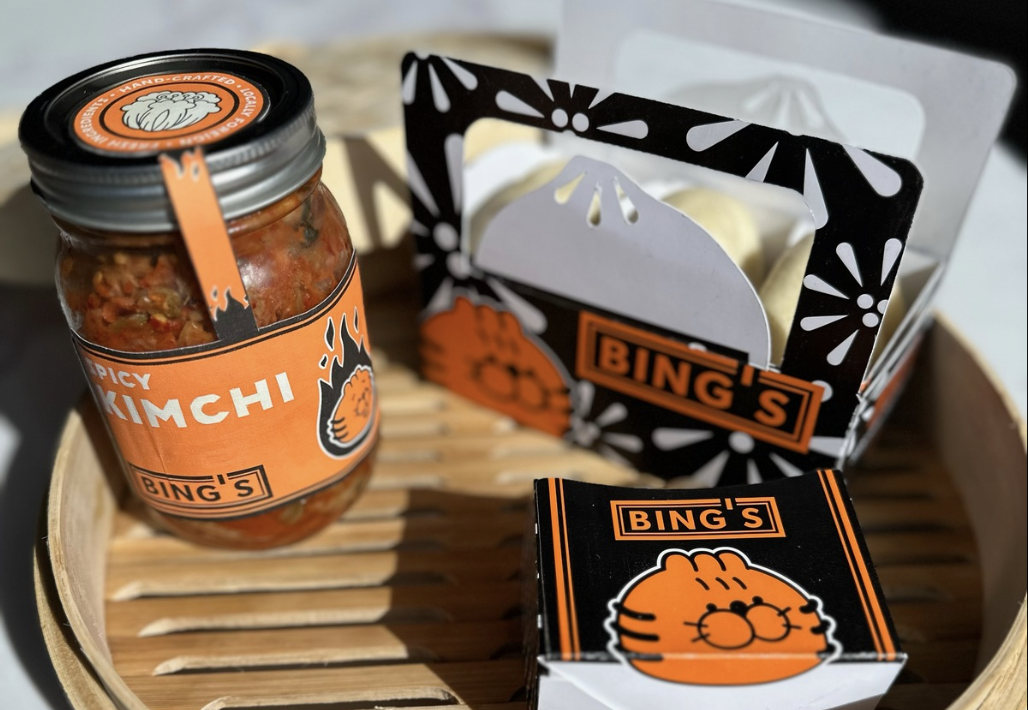 Example of an image that is floated to the left side Custom packaging design for local business Bing’s Bao Buns in San Luis Obispo, CA