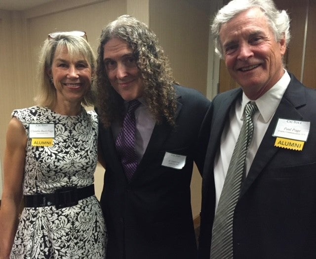 Buck and Page pose with Weird Al