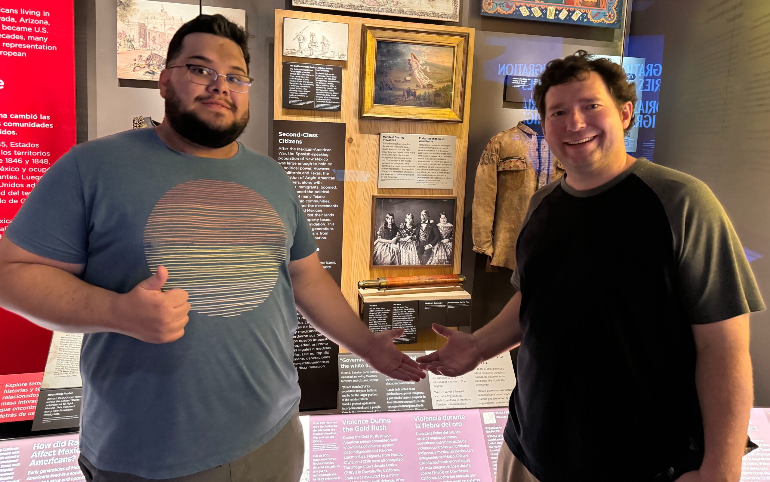 Computer science master’s student Anthony Colin Herrera, left, and history lecturer Cameron Jones