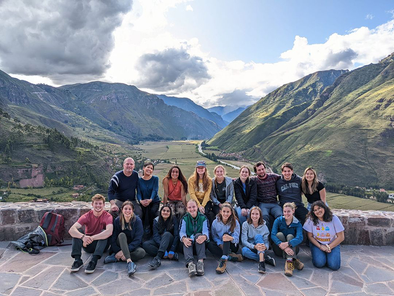 The group during a visit to the Sacred Valley of the Incas.