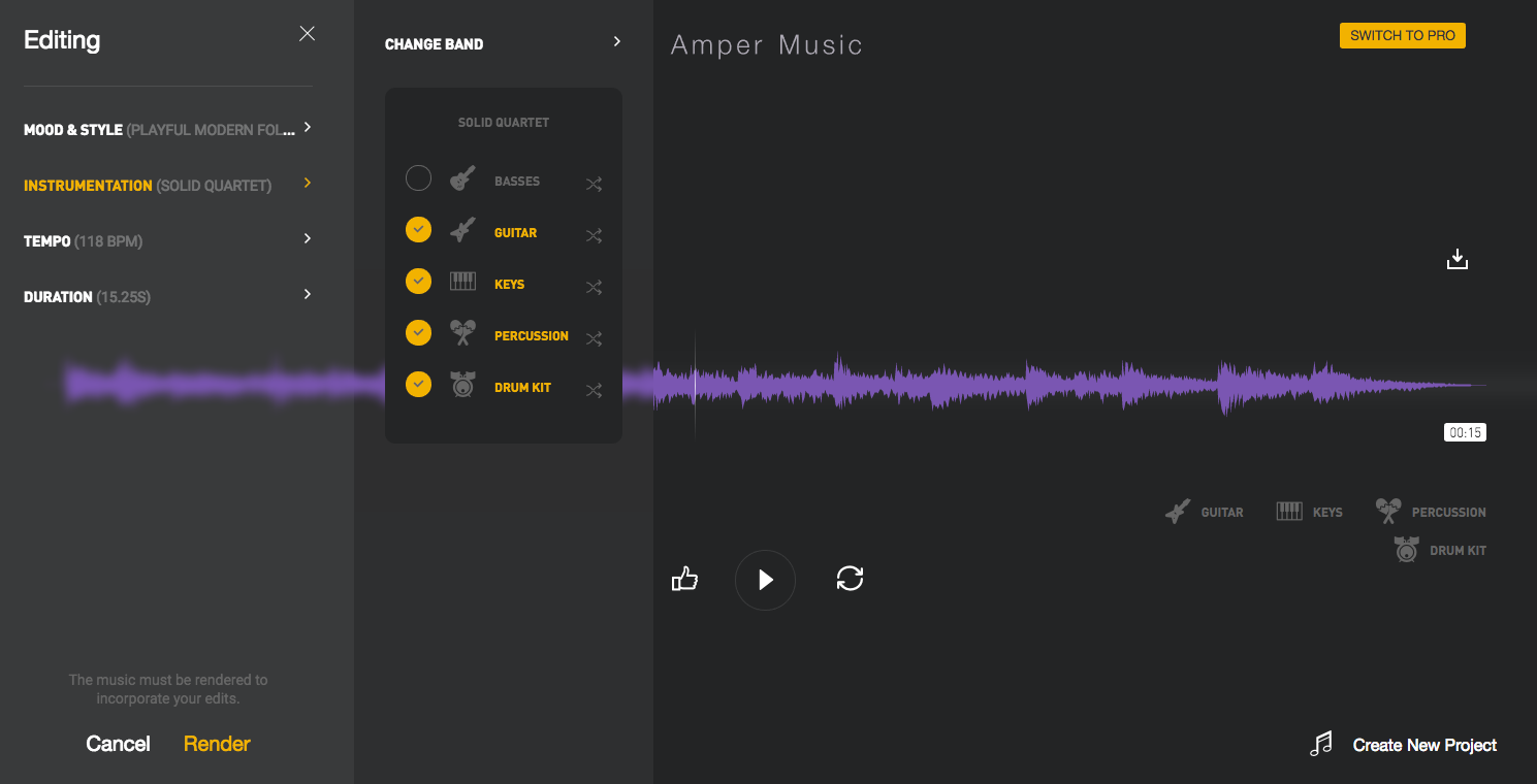 Amper Music Editing