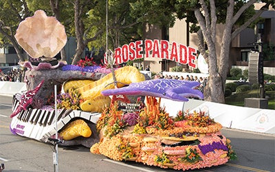 Cal Poly Rose Float in the 2024 New Year's parade