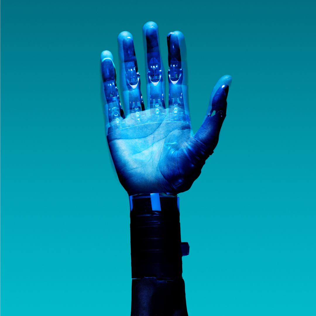 Robot hand graphic