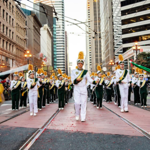 The Mustang Band performs at the San Francisco Chinese New Year Parade