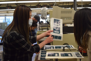 Graphic Communication student Mandy Ko works on specialty labels for the 2022 Phoenix Challenge.