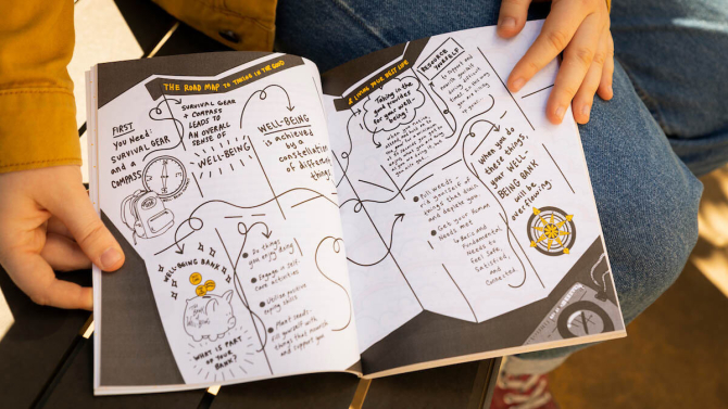 Breanna Chambers, a third-year Art and Design major just illustrated a book about mental health called "Take in the Good."