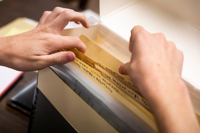 Person filtering through files