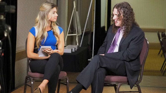 Student journalist interviewing Weird Al Yankovic